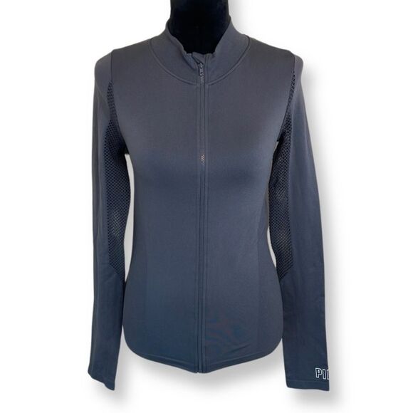 PINK Victoria's Secret Jackets & Blazers - PINK grey athletic mesh jacket